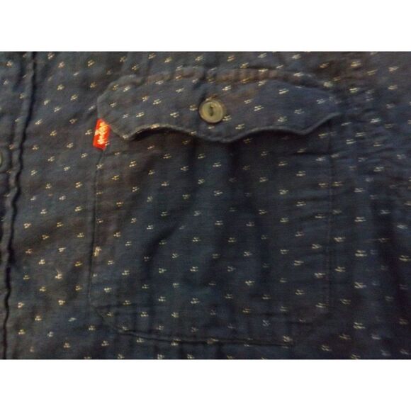 Levi's Button Up Shirt Men Sz XL All Over Print Long Sleeve Blue - Picture 2 of 8
